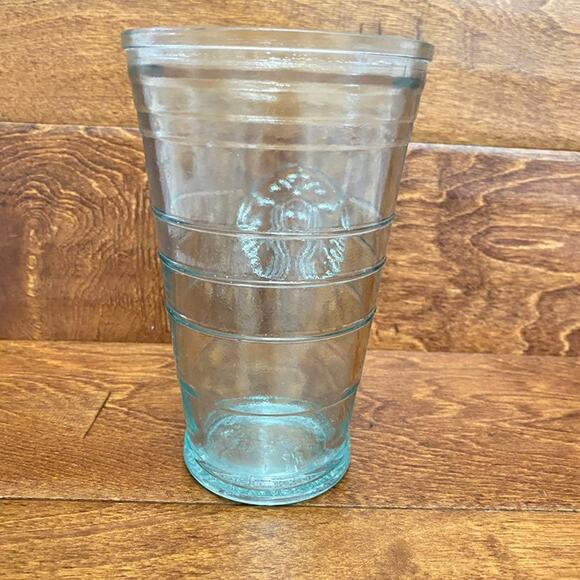 STARBUCKS Clear Green Glass Tumbler 16oz - Picture 2 of 3